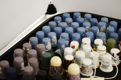 Lot 300 - A collection of thimbles including Wedgwood and Hummel, etc.