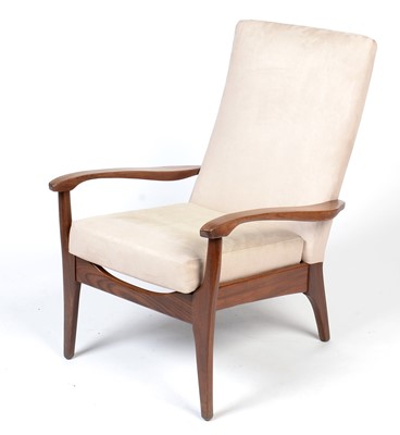Lot 381 - A mid Century teak armchair.