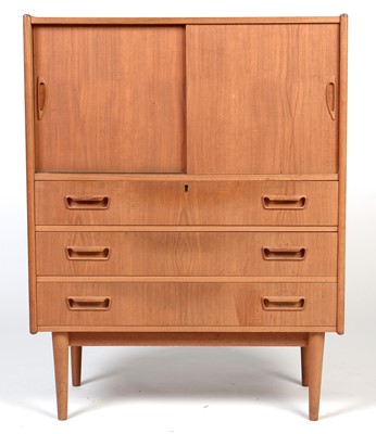 Lot 394 - Gunnar Nielsen for Tibergaard: a Danish teak highboard cabinet
