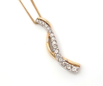 Lot 494 - A diamond twist pendant