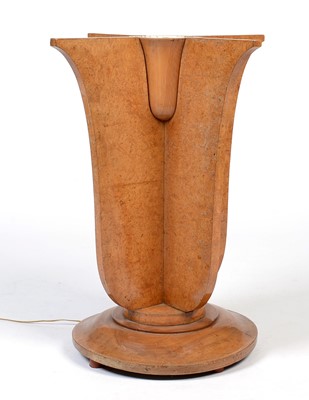 Lot 432 - An Art Deco burr maple uplighter