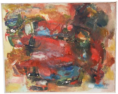 Lot 599 - John Dillistone - Abstract and Texture in Red and Blue | oil