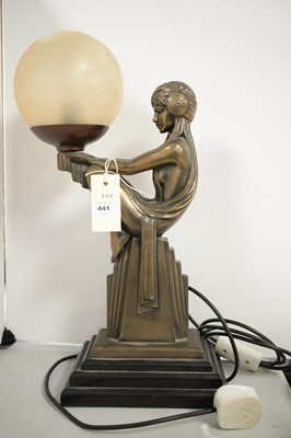 Lot 441 - An Art Deco figural table lamp