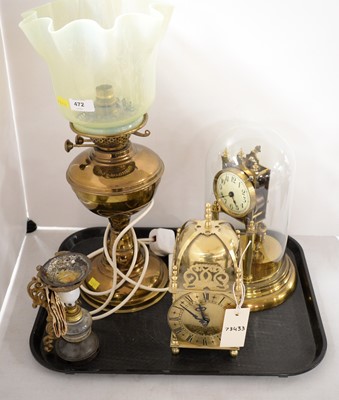 Lot 472 - Victorian oil lamp; and other items, various.