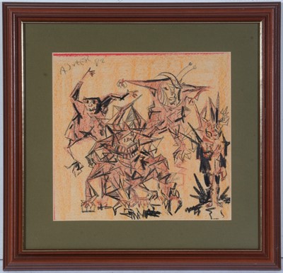 Lot 720 - Antoni Sulek - Jesters and Monsters | pastel