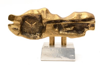 Lot 440 - David Marshall, Dispenos, Spain: a brass brutalist clock