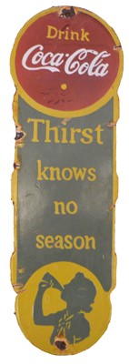 Lot 730 - A Coca-Cola enamel advertising sign