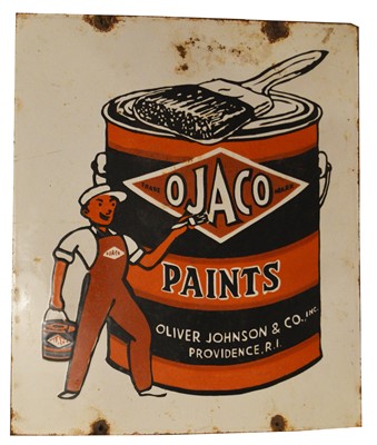 Lot 771 - Ojaco Paints enamel advertising sign