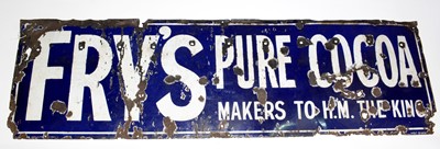 Lot 713 - Fry's Pure Coca enamel advertising sign