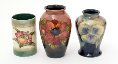 Lot 756 - Three small Moorcroft vases