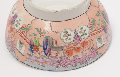 Lot 766 - A New Hall Boy in the Window pattern Punch Bowl