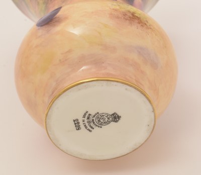 Lot 773 - Pair of Royal Worcester fruit-painted vases