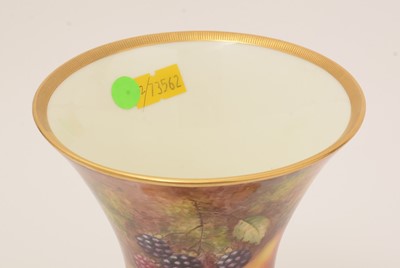 Lot 773 - Pair of Royal Worcester fruit-painted vases