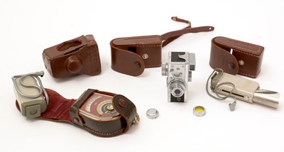 Lot 805 - A Steky III 16mm Subminiature camera; and other related items.