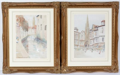 Lot 30 - Victor Noble Rainbird - Views of Normandy and Bruges | watercolour