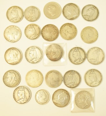 Lot 1027 - A selection of silver crowns, various.
