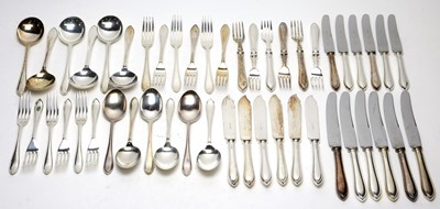 Lot 542 - A set of Elizabeth II silver cutlery for six places, by Edward Viners