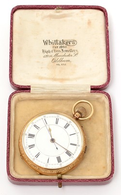 Lot 395 - An Edwardian 18ct yellow gold cased pocket watch