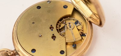 Lot 395 - An Edwardian 18ct yellow gold cased pocket watch
