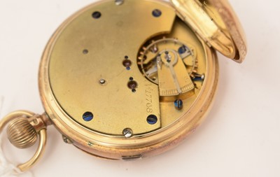 Lot 395 - An Edwardian 18ct yellow gold cased pocket watch