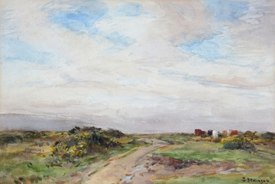 Lot 76 - John Atkinson - Country Track with Cattle | watercolour
