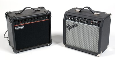 Lot 114 - Two guitar practice amps, Fender and Vantage.