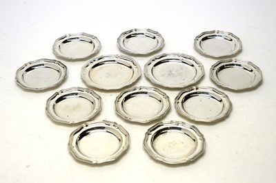Lot 607 - Twelve Continental 900 standard silver coasters