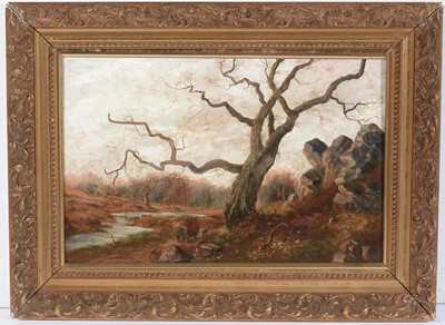 Lot 119 - 19th Century British School - Atmospheric Landscape with Gnarled Tree | oil