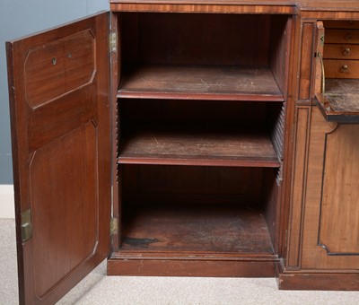 Lot 1299 - A large and impressive George III mahogany breakfront secretaire bookcase