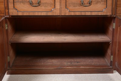 Lot 1299 - A large and impressive George III mahogany breakfront secretaire bookcase