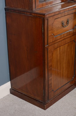 Lot 1299 - A large and impressive George III mahogany breakfront secretaire bookcase