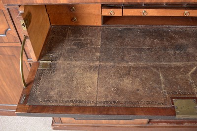 Lot 1299 - A large and impressive George III mahogany breakfront secretaire bookcase