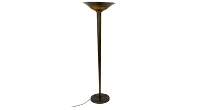 Lot 1241 - An unusual Art Deco Odeonesque metal uplighter.