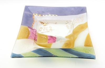 Lot 438 - Modern studio glass square dish