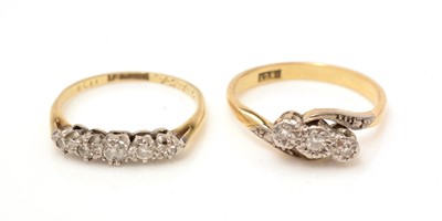 Lot 64 - Two diamond rings.