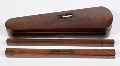 Lot 39 - 19th Century Rosewood violin case, two bow cases.