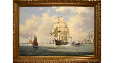 Lot 1104 - Roger Desoutter - The Sailing Ship "Asta" and the Steam Tug "Reliant"