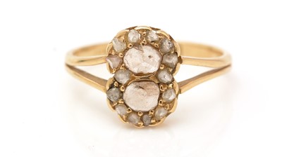 Lot 370 - A Victorian rose cut diamond dress ring