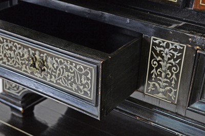 Lot 1095 - A 19th Century North Italian ivory inlaid ebony bonheur de jour.