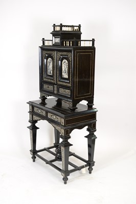 Lot 1095 - A 19th Century North Italian ivory inlaid ebony bonheur de jour.