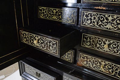 Lot 1095 - A 19th Century North Italian ivory inlaid ebony bonheur de jour.