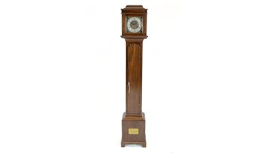Lot 1025 - Nautical and Local History interest: a mid 20th C mahogany grandmother clock.