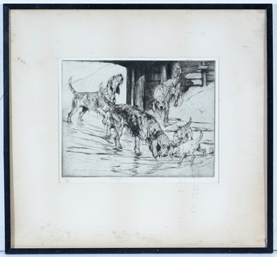 Lot 708 - After George Vernon Stokes - Otter Hounds and Pups | etching