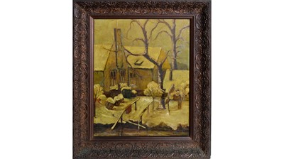 Lot 984 - Frits Van den Berghe - Cottage in Winter | oil