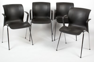 Lot 381 - Alfred Homann for Fritz Hansen: four stacking 'Ensemble' armchairs