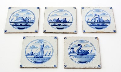 Lot 742 - Five 18th Century Dutch tiles