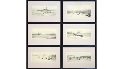 Lot 767 - William Lionel Wyllie - Folio and Complete Set of Six Northern Marine Views | drypoint etchings