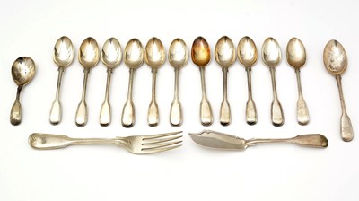 Lot 591 - Eleven William IV/Victorian silver teaspoons