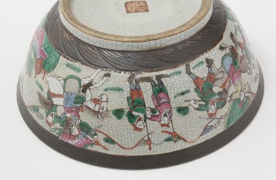 Lot 636 - Chinese crackle glaze punch bowl.