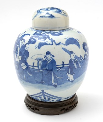 Lot 637 - Chinese blue and white ginger jar and cover